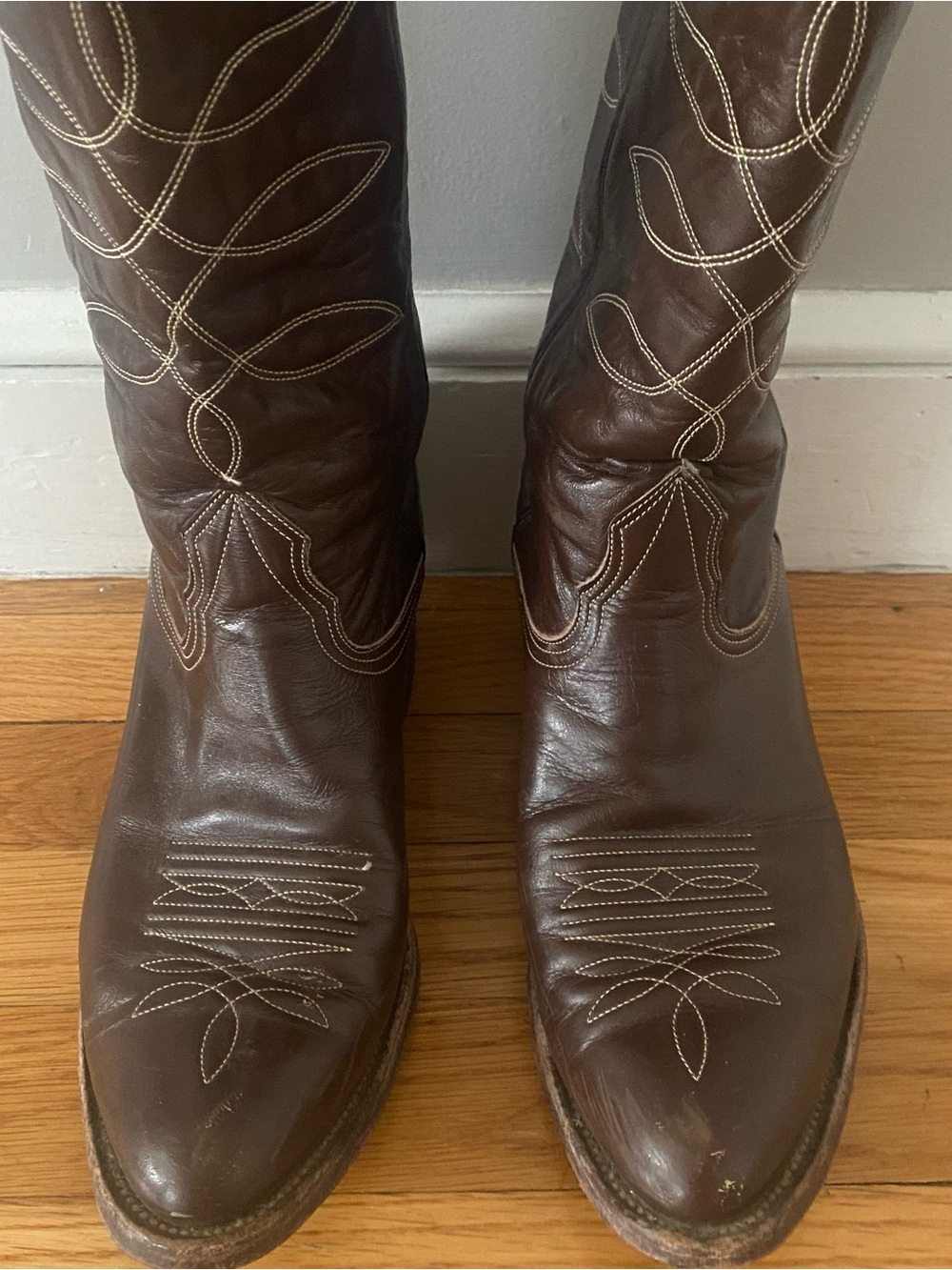 Nocona Men's Vintage 70s Cowboy Boots Size 8 D Style 4761 Leather Made In USA